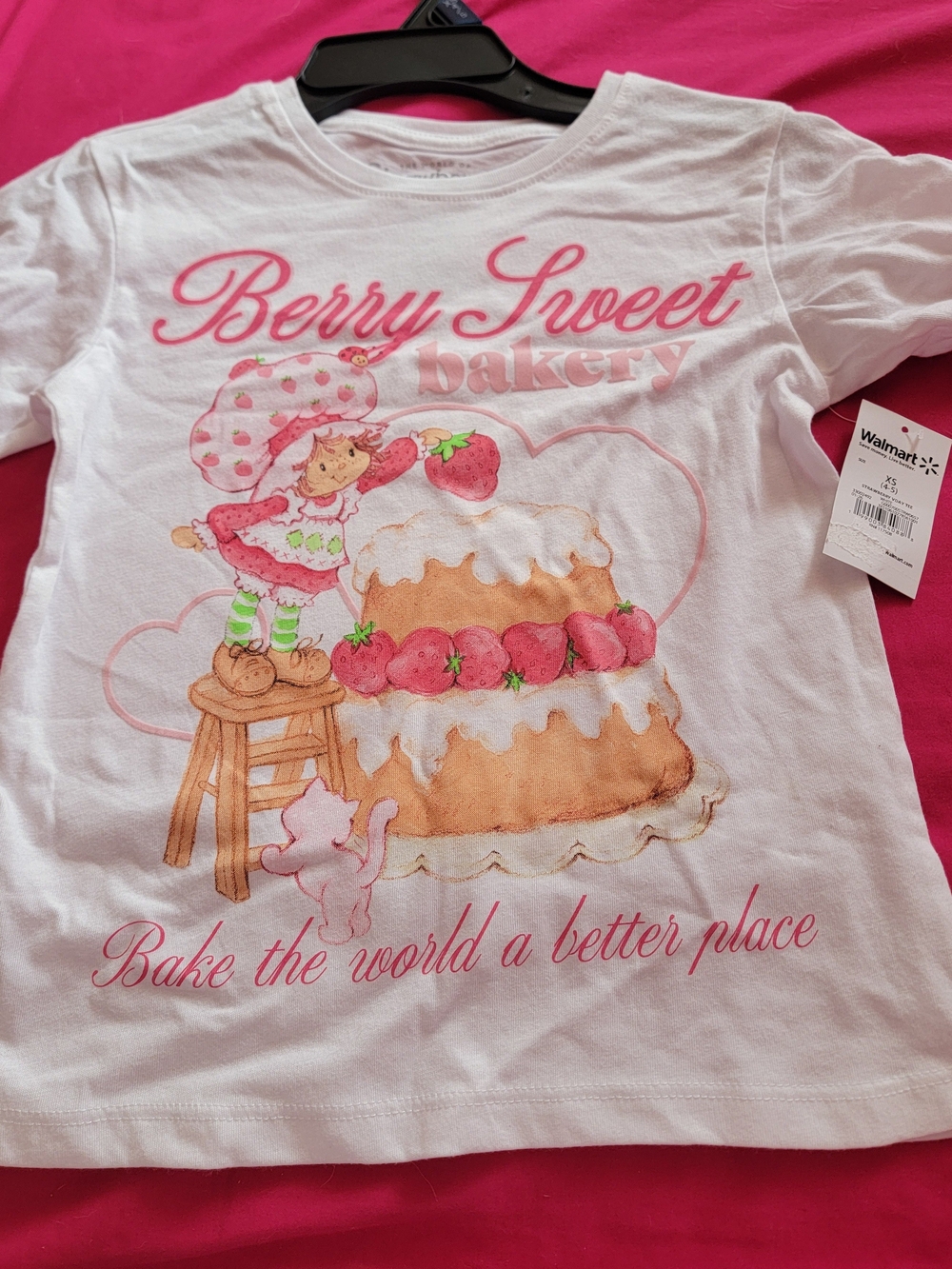 Berry Sweet Bakery Girls' White & Pink Graphic Tee